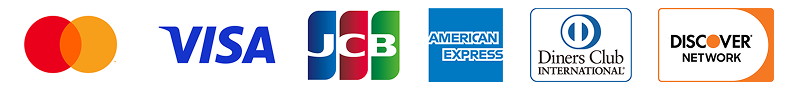 対応カードブランド：Mastercard、VISA、JCB、American Express、Diners Club、DISCOVER