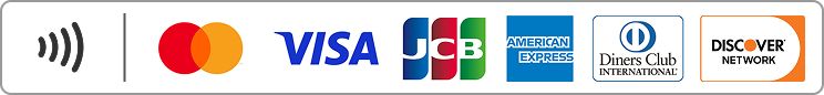 対応カードブランド：Mastercard、VISA、JCB、American Express、Diners Club、DISCOVER