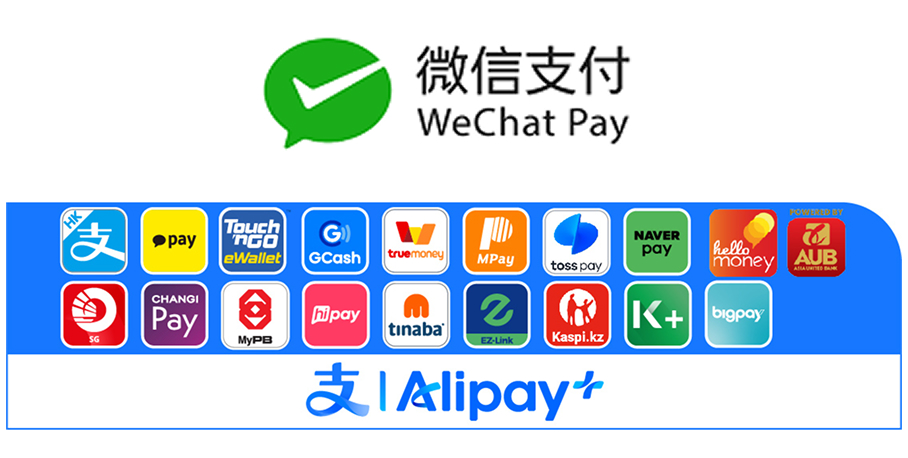 対応する中国決済ブランド一覧、Alipay+対応